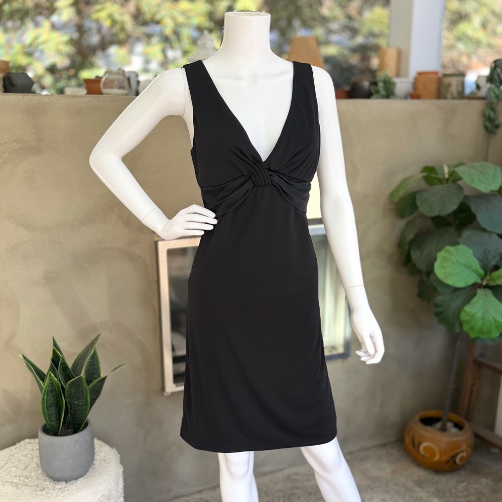 David Meister Sleeveless Cocktail Dress Twist Knot V Neck Vintage Size 12